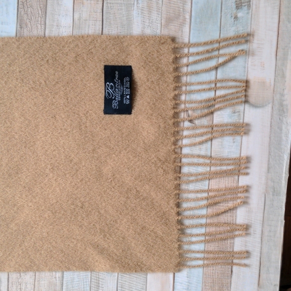 100% lambswool Ballantrae Edinburgh camel scarf tasseled - Picture 3 of 14